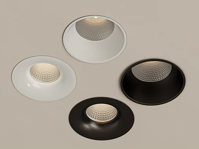 Modern Downlights And Spotlights With Sleek Design In Black And White Colors For Ceiling Interior Lighting 3d model