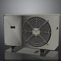 White Industrial Cooling Equipment With Large Fan Grille And Metal Support Stand