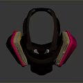 Tactical Military Weapon With Brown Straps White Filter Pink Sides And Black Respirator