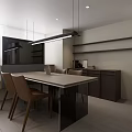 Modern Home Store Showcasing Open Space Dining Table Cabinetry Pendant Light And Wooden Flooring
