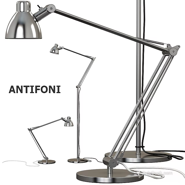 Antifoni Modern Metallic Floor Lamp Featuring Adjustable Multiple Designs 3d model 