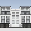 Modern Multi story Townhouse Exterior Design With Geometric Facade And Balconies