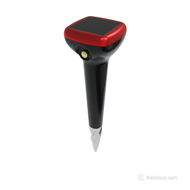 Handheld Device With Red Top Black Body And Sharp Metal Tip Design 3d model 