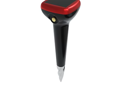 Handheld Device With Red Top Black Body And Sharp Metal Tip Design 3d model