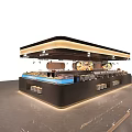 Modern Restaurant Dining Counter With Food Display And LED Lighting Design