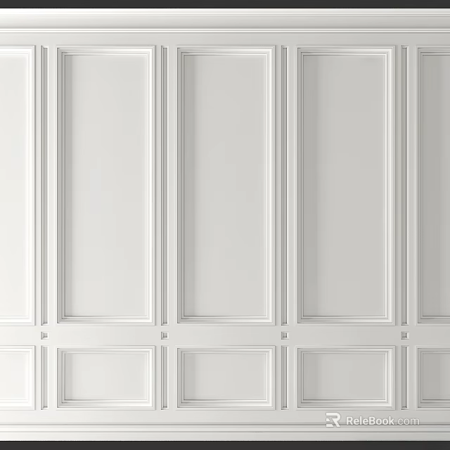 White Decorative Wall Panels With Structured Panel Design And Clean Lines 3d model