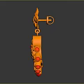 Orange Palm Shaped Clothing Ornament With Floral Pattern And Intricate Design