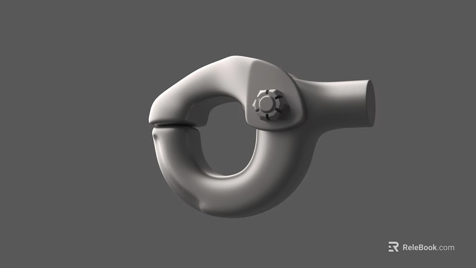 Metal Industrial Connector Component With Ring Shape And Bolt Fastening 3d model 