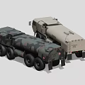 Two Large Military Tanker Trucks With Beige And Camouflage Truck Exterior Design