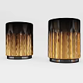 Cylindrical Decorative Lamps With Gradient Black To Gold Rippled Surface Design 3d model