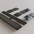 Modern Bathroom Accessories Black Floor Drains Drain Grates And Covers With Various Shapes
