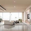 Modern Dining and Living Room Interior Design With Sofa Coffee Table And Dining Chairs