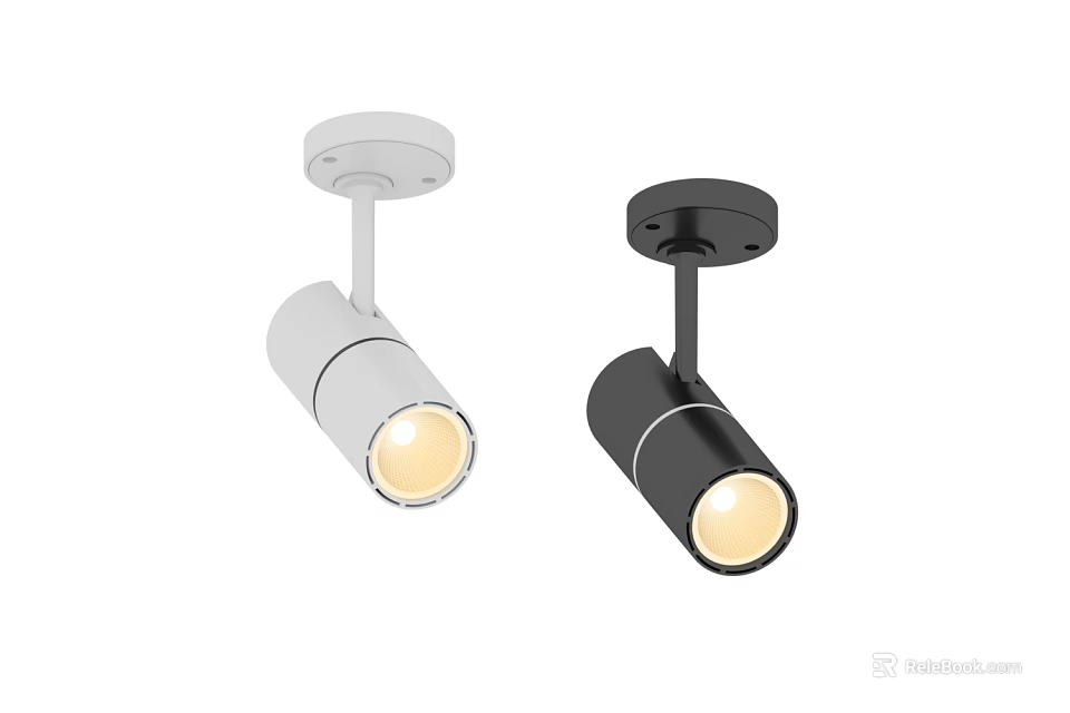 Modern White and Black Ceiling Mounted LED Downlight Spotlight with Sleek Design 3d model 