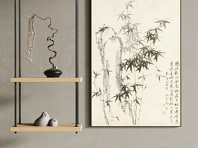 New Chinese Style Plant Painting Decorative Painting Abstract Hanging Painting Creative Hanging Painting Simple Hanging Painting Landscape Hanging Painting Ink Hanging Painting Decorative Rack Creative Ornaments model