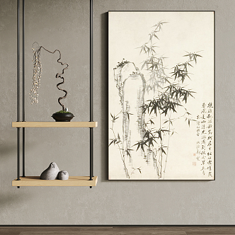 New Chinese Style Plant Painting Decorative Painting Abstract Hanging Painting Creative Hanging Painting Simple Hanging Painting Landscape Hanging Painting Ink Hanging Painting Decorative Rack Creative Ornaments 3d model