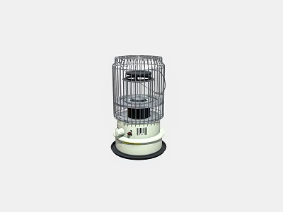Efficient Household Electric Heater with Metal Mesh Cover and White Base for Home Use 3d model
