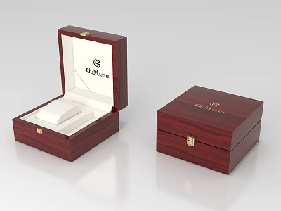 Glamour Wooden Jewelry Box Set With Open Close Design And White Lining 3d model