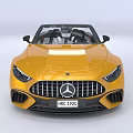 Yellow Mercedes AMG Convertible Sports Car with Black Soft Top and Sleek Design