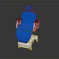 Blue Medical Patient Transfer Chair With Wheels Armrests And Padded Seat