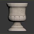 Decorative Beige Vase With Intricate Carved Patterns And Stable Base For Home Decor