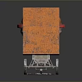 Rusted Orange Concrete Mixer With Wheels And Red Rim For Construction Use