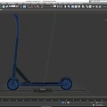Black Two Wheeled Scooter With Handlebar And Flat Deck Design 3d model