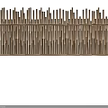 Decorative Bamboo Partition Design With Vertical Wooden Slats For Home Decor