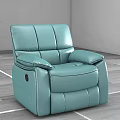 Light Blue Leather Massage Chair With Modern Design And Comfortable Armrests