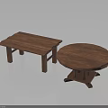 Rustic Solid Wood Bench And Round Table Simple Furniture For Home Decor