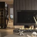 Modern Living Room Interior Design With Sofa Coffee Table Floor Lamp Bookshelf And Plant