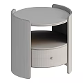 Light Luxury Modern Round Dresser With Marble Top And Soft Upholstered Storage Drawer