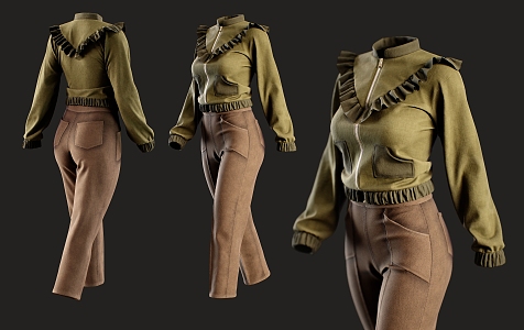 Women's Coat Trousers 3d model