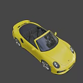 Stylish Yellow Porsche Convertible Sports Car With Black Wheels And Sleek Front Design