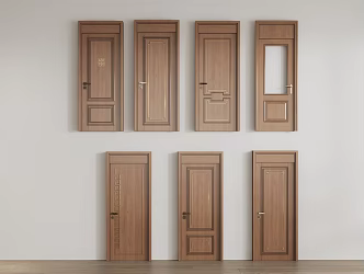 Single Door Entry Door Bedroom Door Wood Kitchen Door 3d model