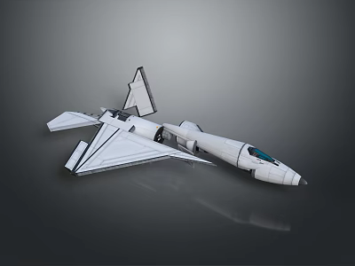 Futuristic White Aircraft Model With Sleek Aerodynamic Structure And Scifi Design 3d model