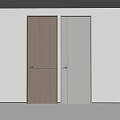 Modern Hinged Doors With Wooden Texture And Smooth Surface In Brown And Light Gray