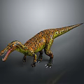 Realistic Carnivorous Dinosaur Model With Orange Green Patterns Open Mouth And Sharp Teeth