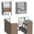 Modern deck sofa deck combination 3d model