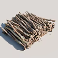 Freshly Cut Arbor Tree Branches Neatly Stacked in a Large Pile