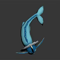 Blue Aquatic Creature Character With Finned Ears And Fish Like Tail