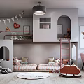 Cozy Kids Room Interior With Bunk Bed Stuffed Animals And Cloud Rocking Chair