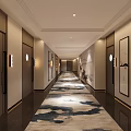Luxurious SPA Corridor With Art Decor Soft Lighting And Greenery 3d model