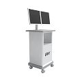 ERAY Medical Cart With Dual Monitors And White Cabinet On Wheels For Medical Use