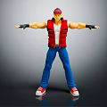 Character in Red Vest Blue Jeans Red Sneakers with Red Green Hat and Arms Outstretched
