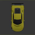 Sleek Yellow Sports Car With Black Rear Spoiler And Shiny Surface Reflection