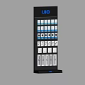 Floor Display Shelf with UIO Logo Storing Electronic Accessories in Layers 3d model