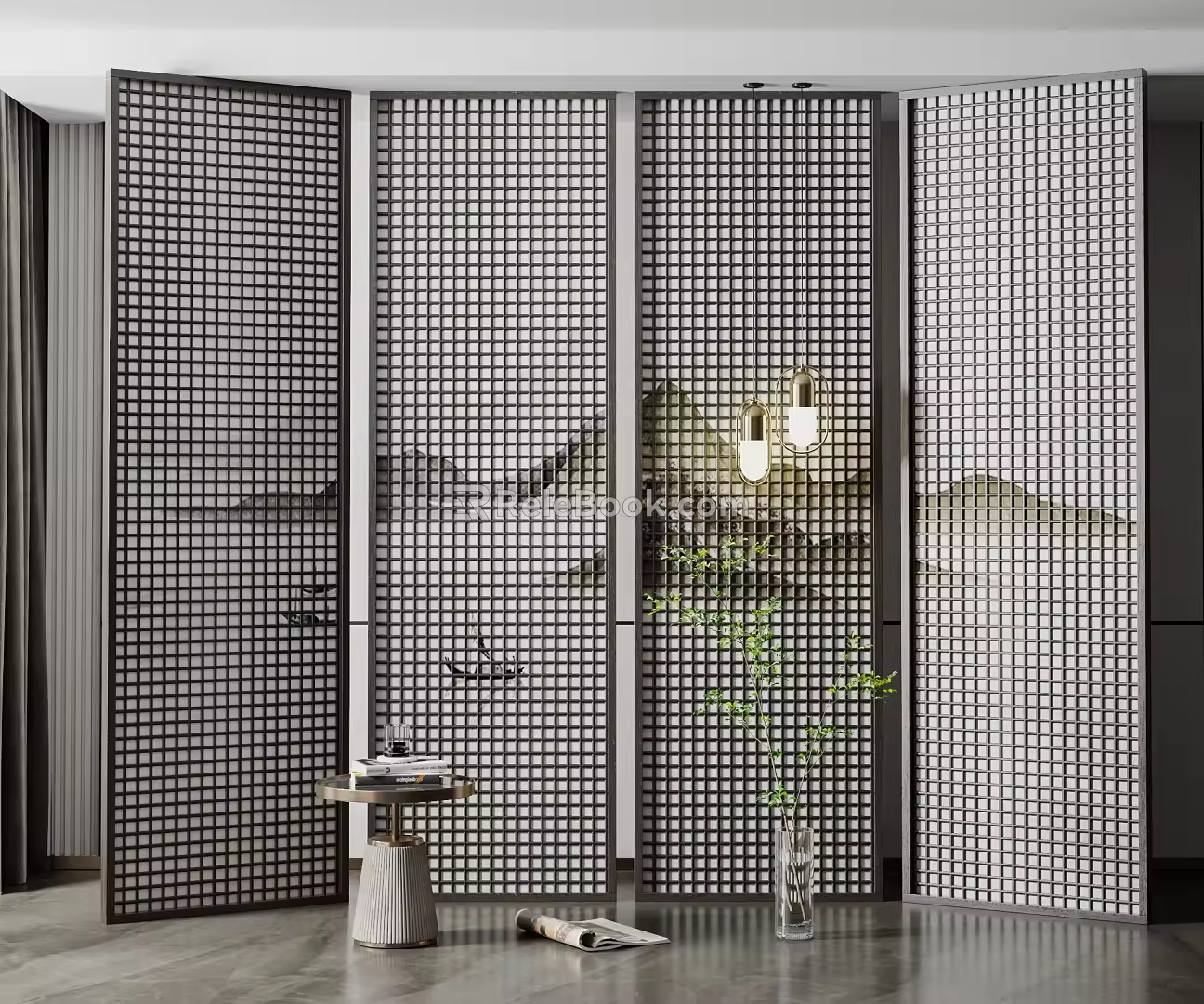 New Chinese-style partition screen partition 3d model