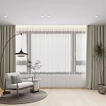 Light Green Curtains With Sheer Panels In Modern Living Room Large Window