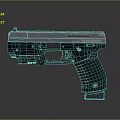 Modern Pistol With Futuristic Design Metal Slide Black Textured Grip And Tactical Features