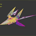 Futuristic Sci Fi Aircraft With Blue Wings And White Sleek Aerodynamic Body Design